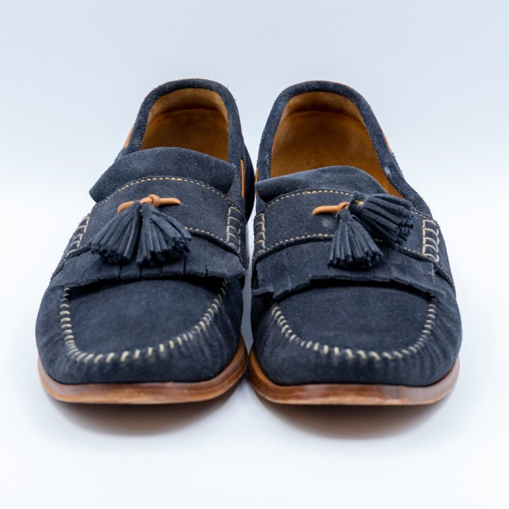 Johnston and Murphy Blue Suede Loafers - Picture 2 of 3
